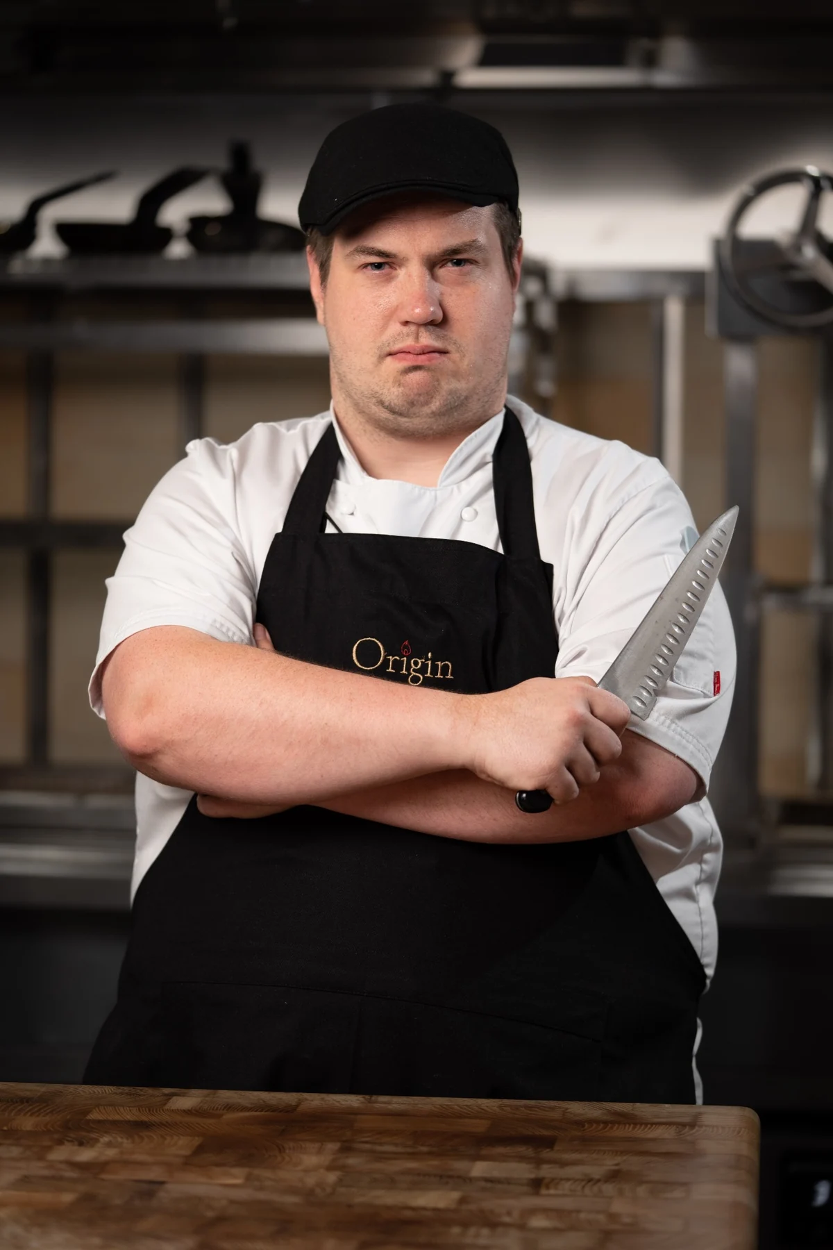 Origin Restaurant chef looking focused